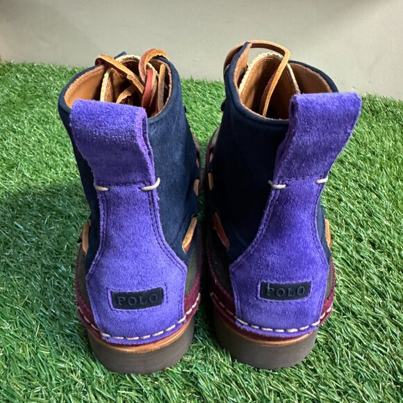 Polo Ralph Lauren Country Ranger Mid Colorblock Cow Suede Boots Multicolor Men 9